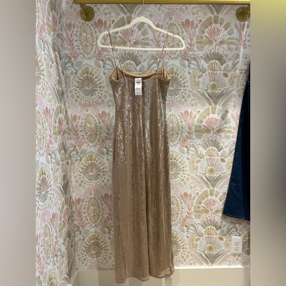 NEW NWT Abercrombie & Fitch Sequin Straight Neck Midi Dress Size XS - Picture 3 of 6